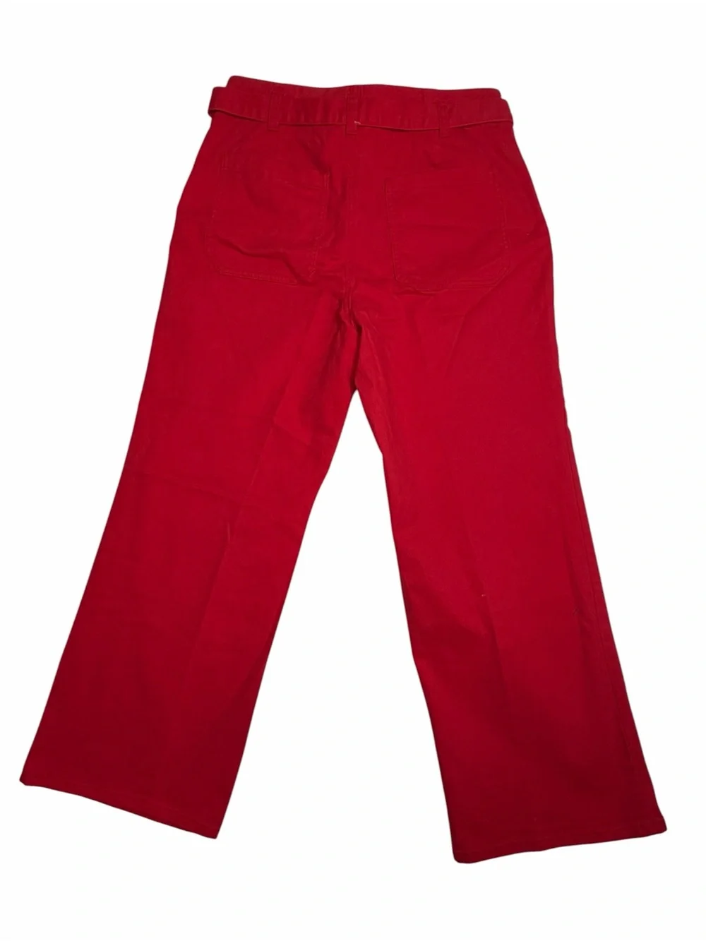 Draper James Red Tie Waist Cropped Wide Leg Pants Size 12